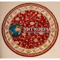 Монгольский ковер Hunnu 001 Красный-крем круг